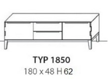 TV-Schrank mit zwei Schubladen 1850