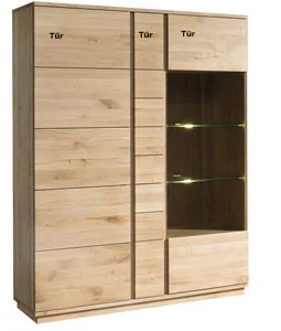 Eiche hell Vitrine massiv Holz