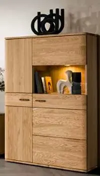 massivholz Highboard geoelt