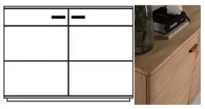  Sideboard zweitürig massivholz Breite 121 cm