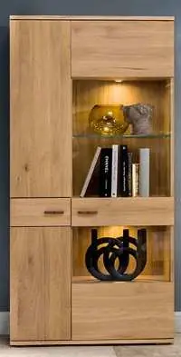 massivholz Vitrinenschrank geoelt