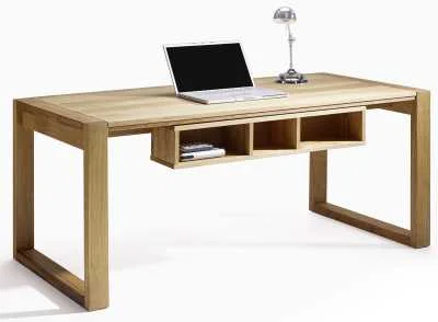 Kernbuche Schreibtisch mit Unterbauregal-optional