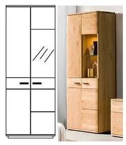 Vitrine Eiche Massivholz
