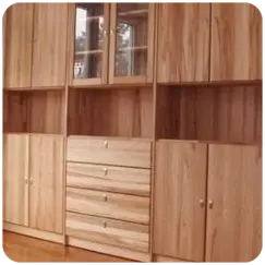 Wohnwand-Kernbuche-Eiche-Systemregal